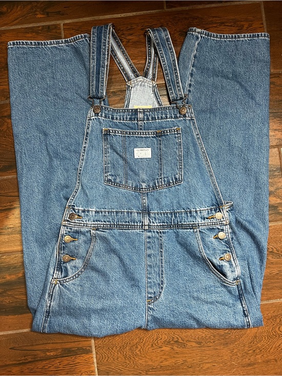Levi's Denim - Levi’s Premium Denim Medium Wash Straight Leg Jeans Overalls Womens Size Medium